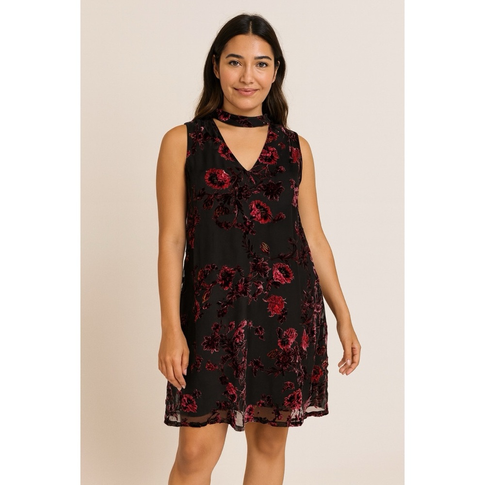 Whimsigoth Velvet Burnout Dress | Dark Romantic Floral | Size 14 l Luxology